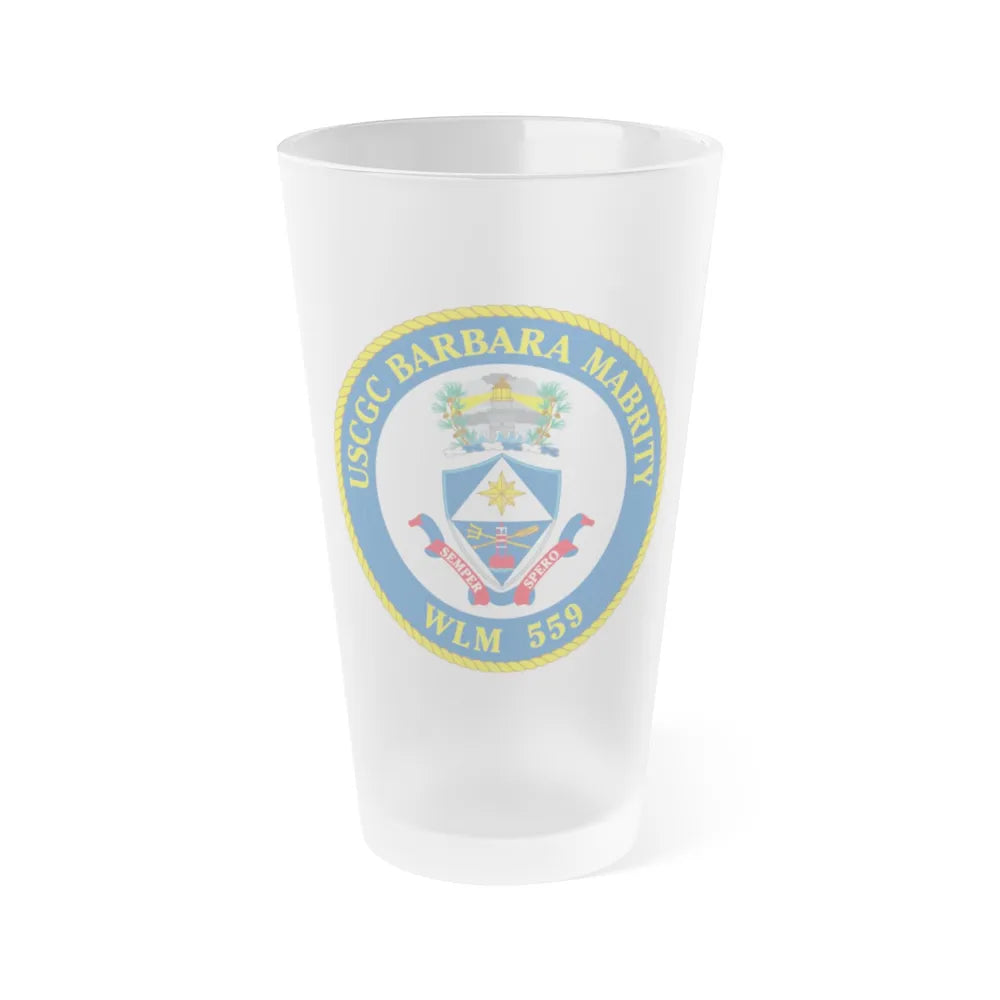 USCGC Barbara Mabrity WLM 559 (U.S. Coast Guard) Frosted Pint Glass 16oz-Go Mug Yourself