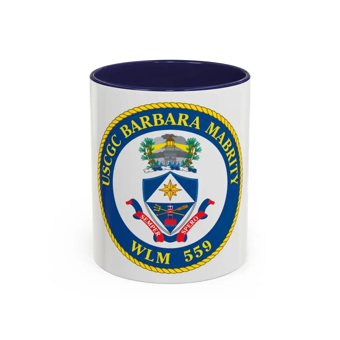 USCGC Barbara Mabrity WLM 559 (U.S. Coast Guard) Accent Coffee Mug 11oz Navy - Go Mug Yourself