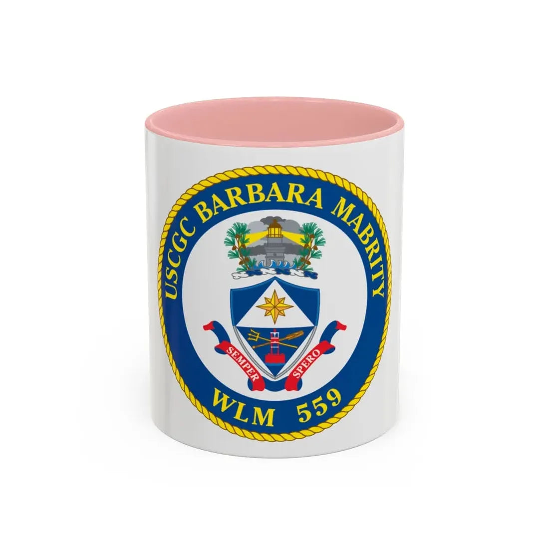 USCGC Barbara Mabrity WLM 559 (U.S. Coast Guard) Accent Coffee Mug 11oz Pink - Go Mug Yourself