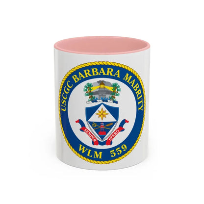 USCGC Barbara Mabrity WLM 559 (U.S. Coast Guard) Accent Coffee Mug 11oz Pink - Go Mug Yourself