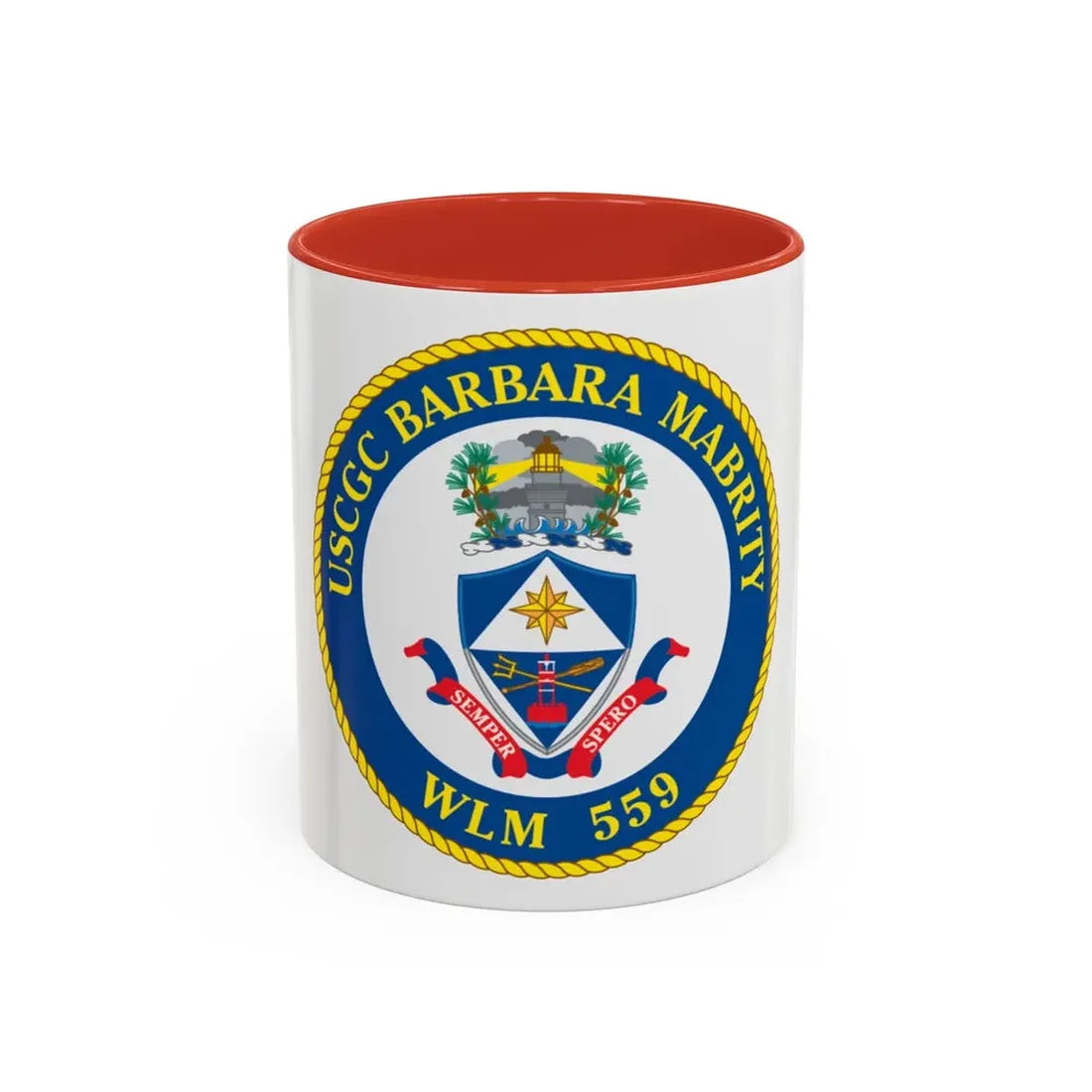 USCGC Barbara Mabrity WLM 559 (U.S. Coast Guard) Accent Coffee Mug 11oz Red - Go Mug Yourself