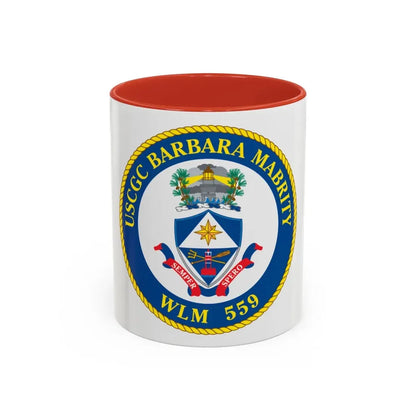 USCGC Barbara Mabrity WLM 559 (U.S. Coast Guard) Accent Coffee Mug 11oz Red - Go Mug Yourself