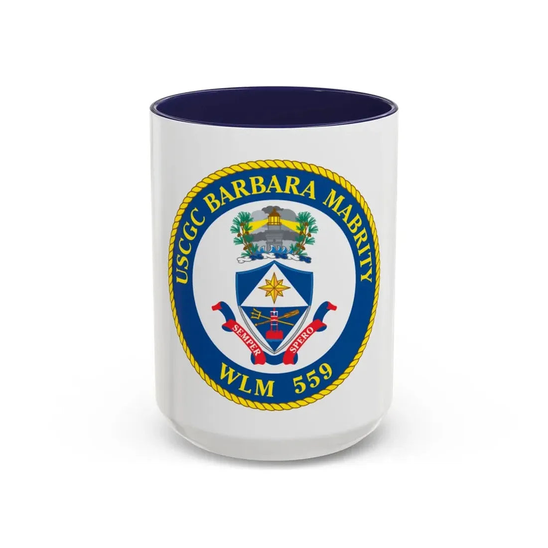 USCGC Barbara Mabrity WLM 559 (U.S. Coast Guard) Accent Coffee Mug 15oz Navy - Go Mug Yourself