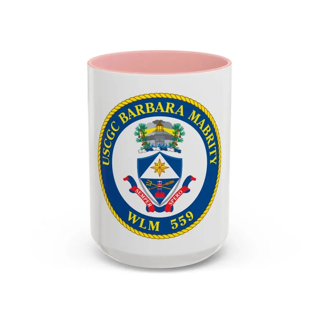 USCGC Barbara Mabrity WLM 559 (U.S. Coast Guard) Accent Coffee Mug 15oz Pink - Go Mug Yourself
