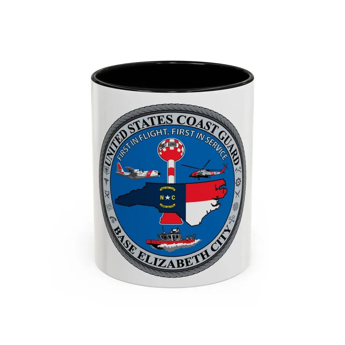 USCGC Base Elizabeth City (U.S. Coast Guard) Accent Coffee Mug 11oz Black - Go Mug Yourself