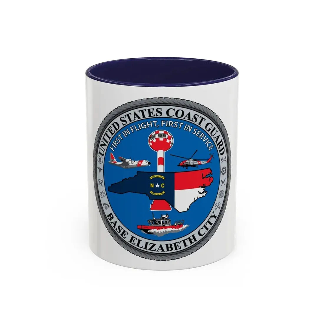 USCGC Base Elizabeth City (U.S. Coast Guard) Accent Coffee Mug 11oz Navy - Go Mug Yourself