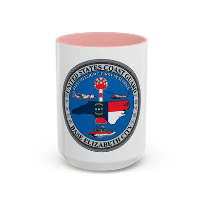 USCGC Base Elizabeth City (U.S. Coast Guard) Accent Coffee Mug 15oz Pink - Go Mug Yourself