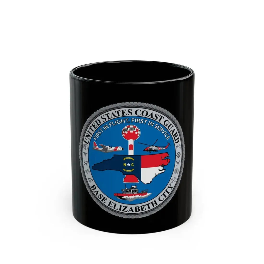 USCGC Base Elizabeth City (U.S. Coast Guard) Black Coffee Mug 11oz - Go Mug Yourself