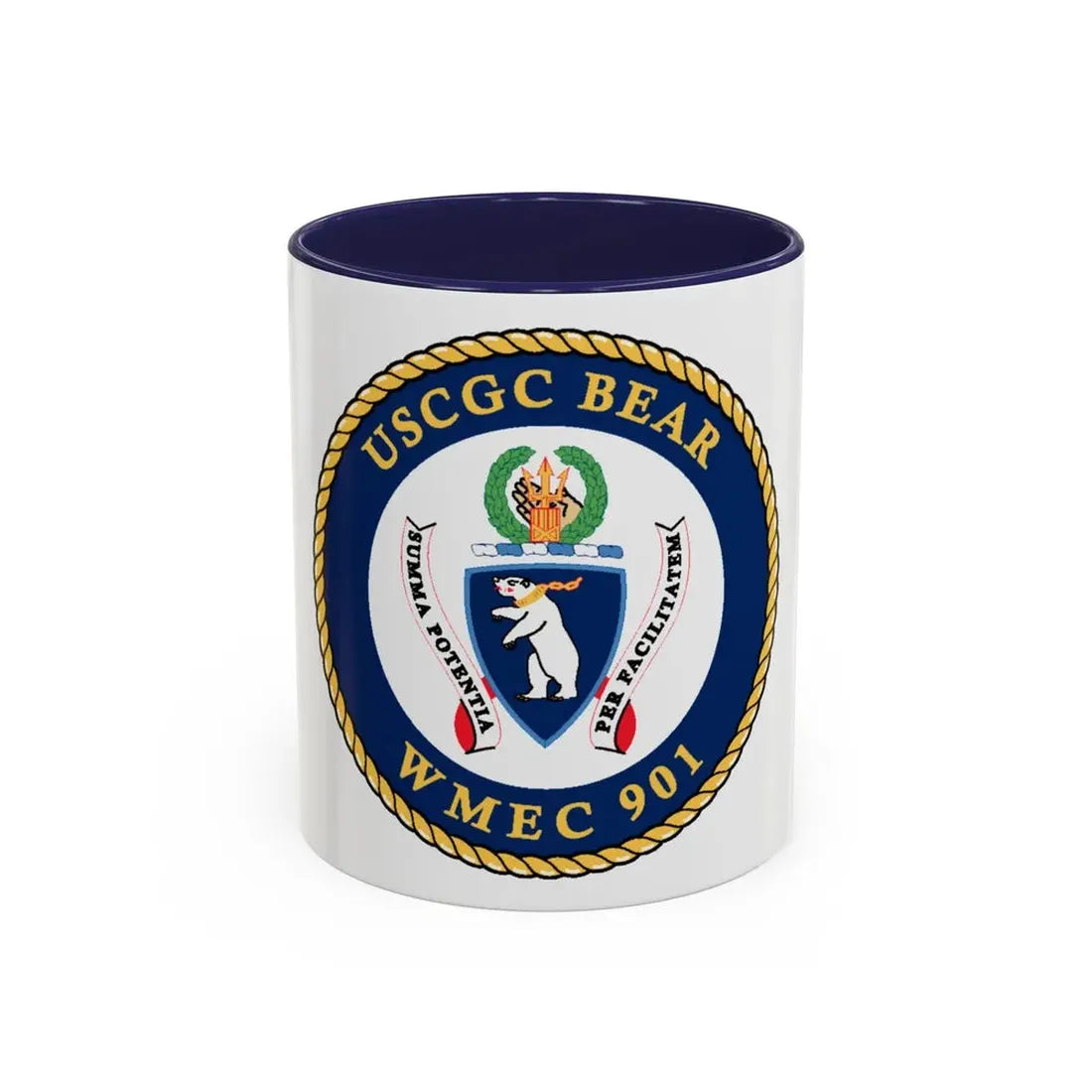 USCGC Bear WMEC 901 (U.S. Coast Guard) Accent Coffee Mug 11oz Navy - Go Mug Yourself