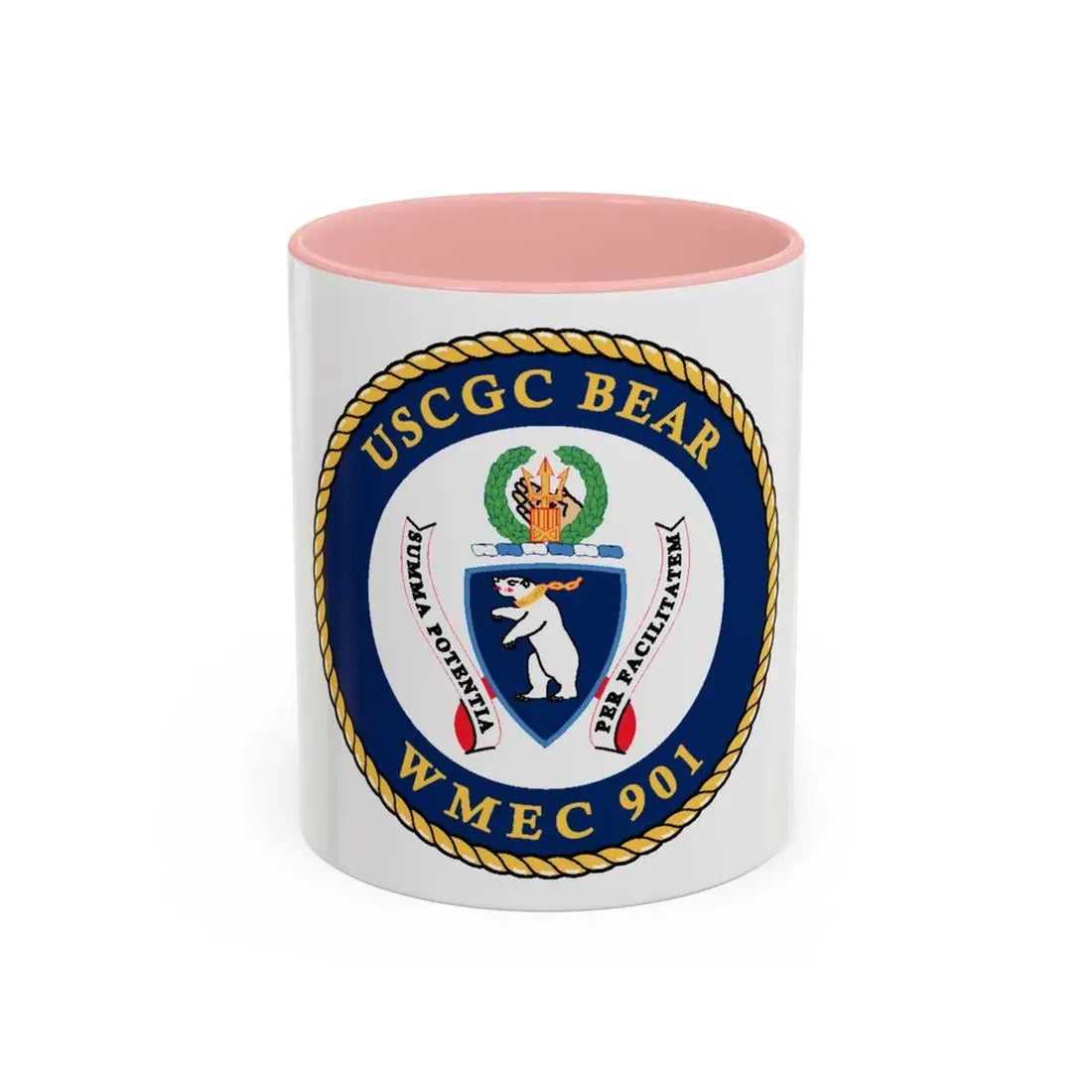 USCGC Bear WMEC 901 (U.S. Coast Guard) Accent Coffee Mug 11oz Pink - Go Mug Yourself