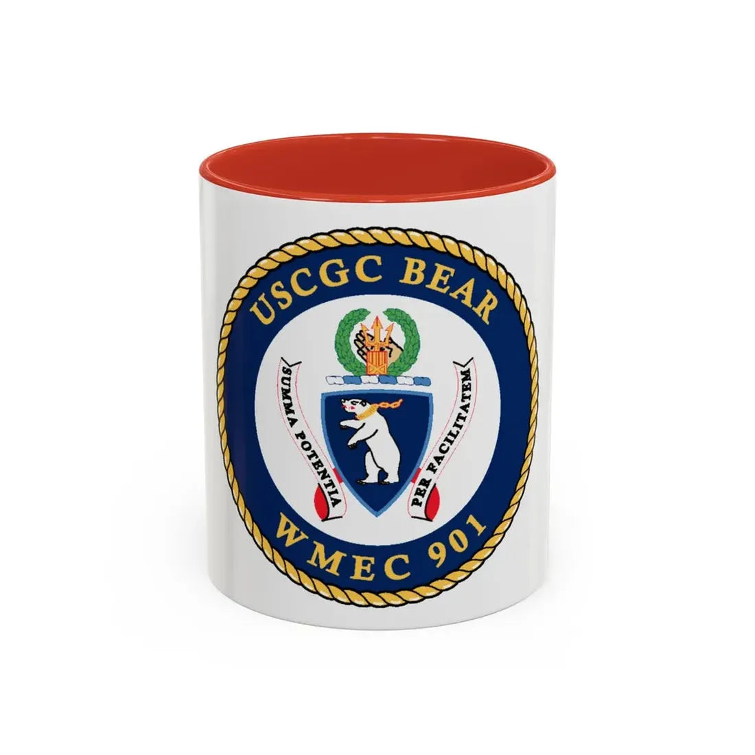 USCGC Bear WMEC 901 (U.S. Coast Guard) Accent Coffee Mug 11oz Red - Go Mug Yourself