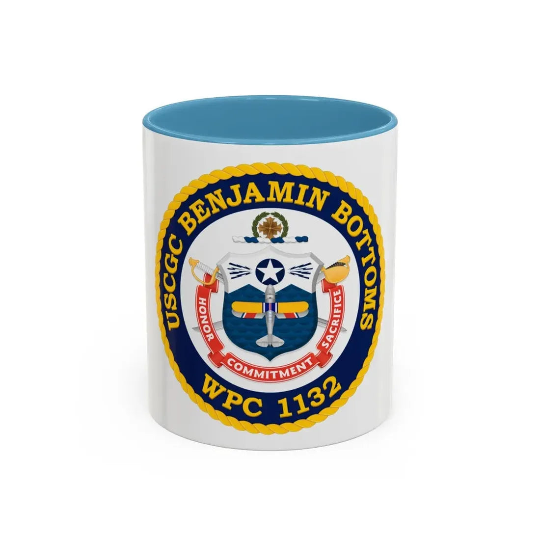 USCGC Benjamin Bottoms WPC 1132 (U.S. Coast Guard) Accent Coffee Mug 11oz Light Blue - Go Mug Yourself