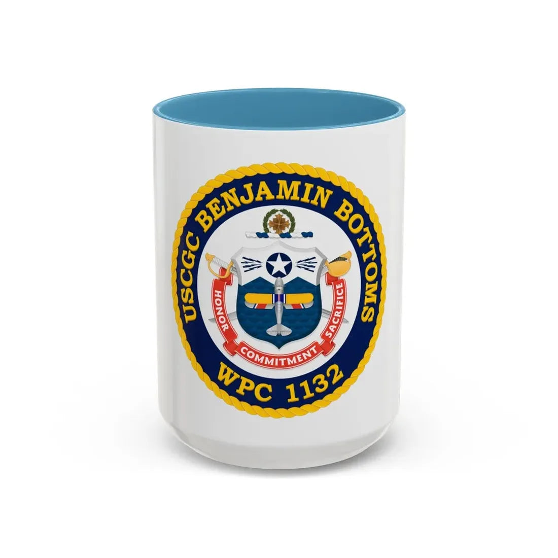 USCGC Benjamin Bottoms WPC 1132 (U.S. Coast Guard) Accent Coffee Mug 15oz Light Blue - Go Mug Yourself