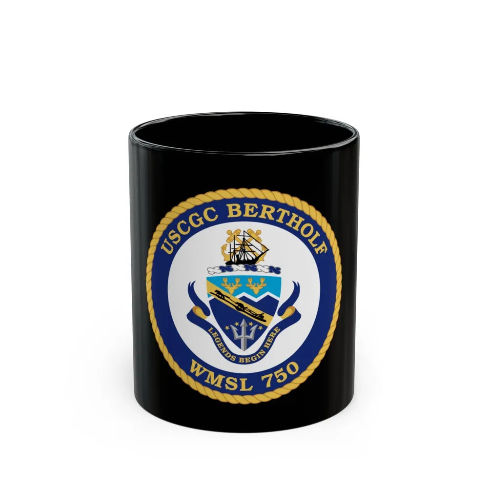 USCGC Bertholf WMSL 750 (U.S. Coast Guard) Black Coffee Mug-11oz-Go Mug Yourself