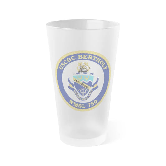 USCGC Bertholf WMSL 750 (U.S. Coast Guard) Frosted Pint Glass 16oz-Go Mug Yourself