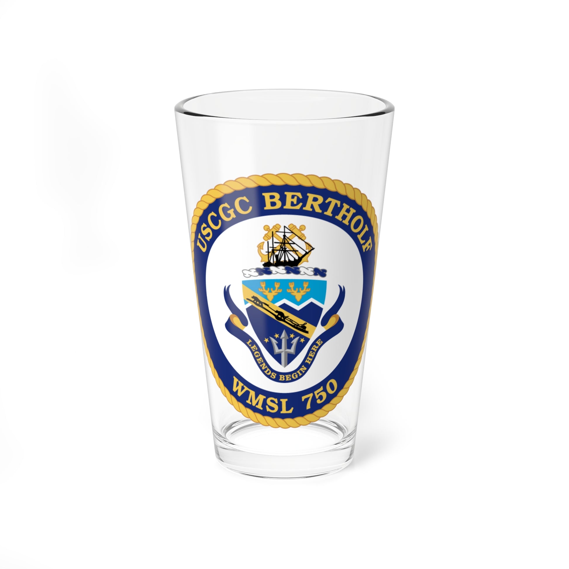 USCGC Bertholf WMSL 750 (U.S. Coast Guard) Pint Glass 16oz-16oz-Go Mug Yourself