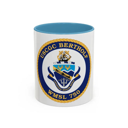 USCGC Bertholf WMSL 750 (U.S. Coast Guard) Accent Coffee Mug 11oz Light Blue - Go Mug Yourself