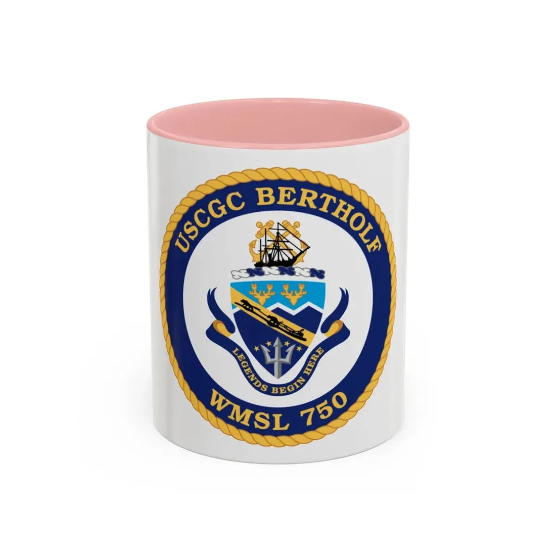 USCGC Bertholf WMSL 750 (U.S. Coast Guard) Accent Coffee Mug 11oz Pink - Go Mug Yourself