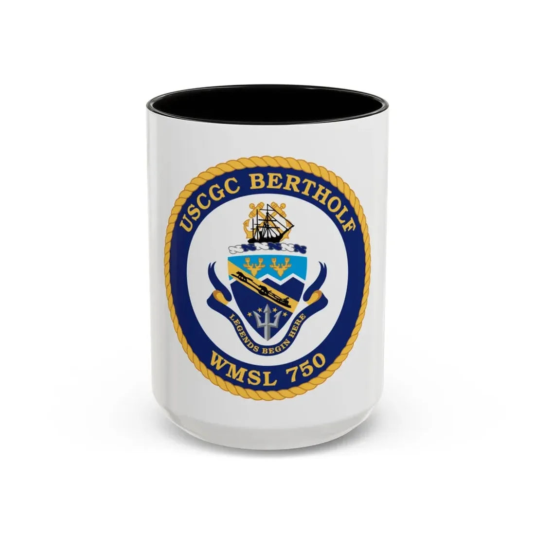 USCGC Bertholf WMSL 750 (U.S. Coast Guard) Accent Coffee Mug 15oz Black - Go Mug Yourself