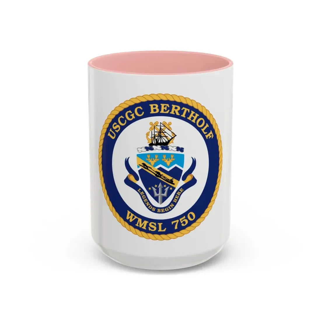 USCGC Bertholf WMSL 750 (U.S. Coast Guard) Accent Coffee Mug 15oz Pink - Go Mug Yourself