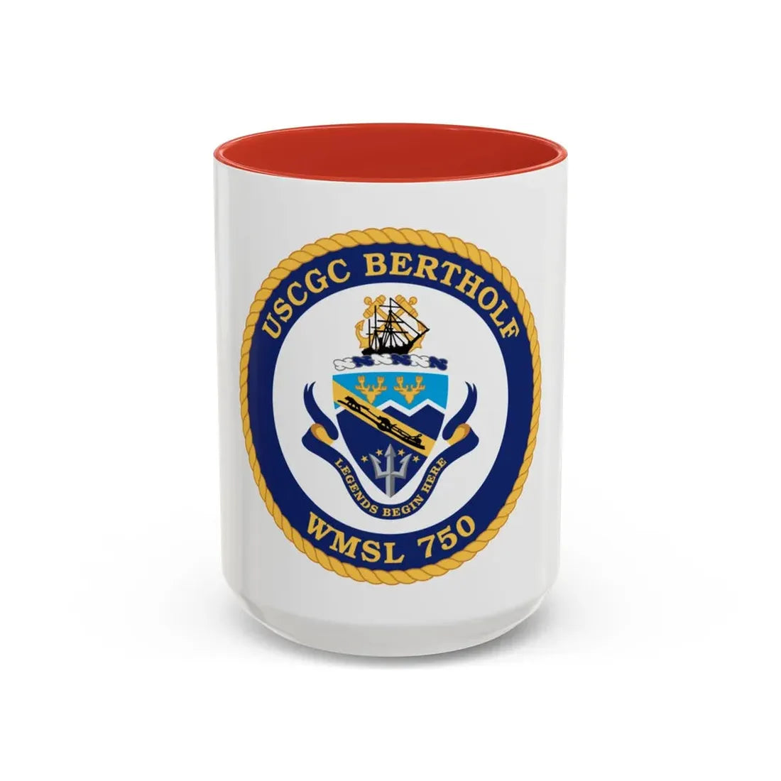 USCGC Bertholf WMSL 750 (U.S. Coast Guard) Accent Coffee Mug 15oz Red - Go Mug Yourself