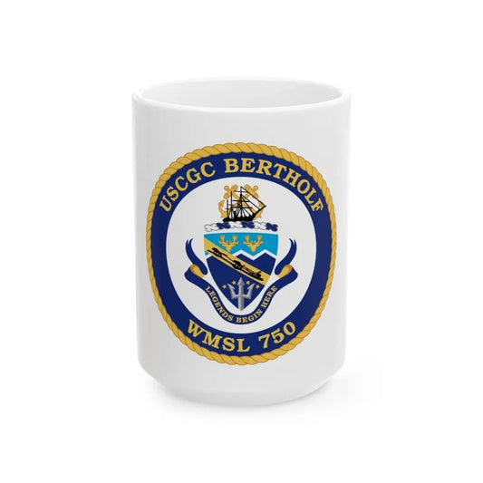 USCGC Bertholf WMSL 750 (U.S. Coast Guard) White Coffee Mug 15oz - Go Mug Yourself