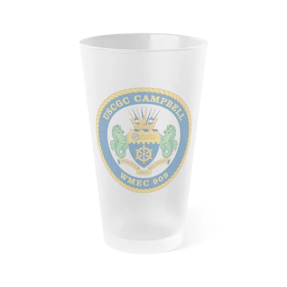 USCGC Campbell WMEC 909 (U.S. Coast Guard) Frosted Pint Glass 16oz-Go Mug Yourself