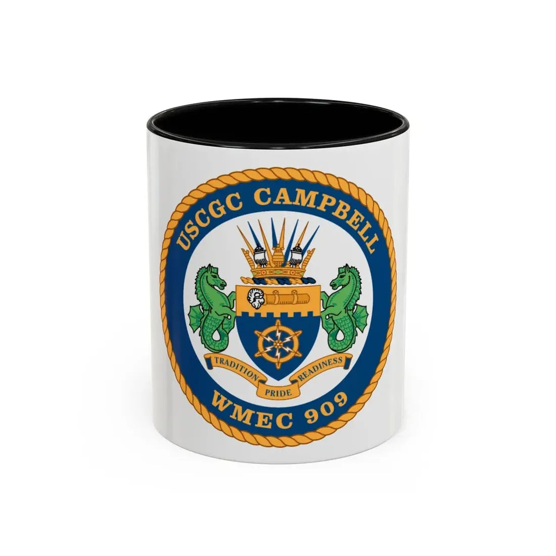 USCGC Campbell WMEC 909 (U.S. Coast Guard) Accent Coffee Mug 11oz Black - Go Mug Yourself