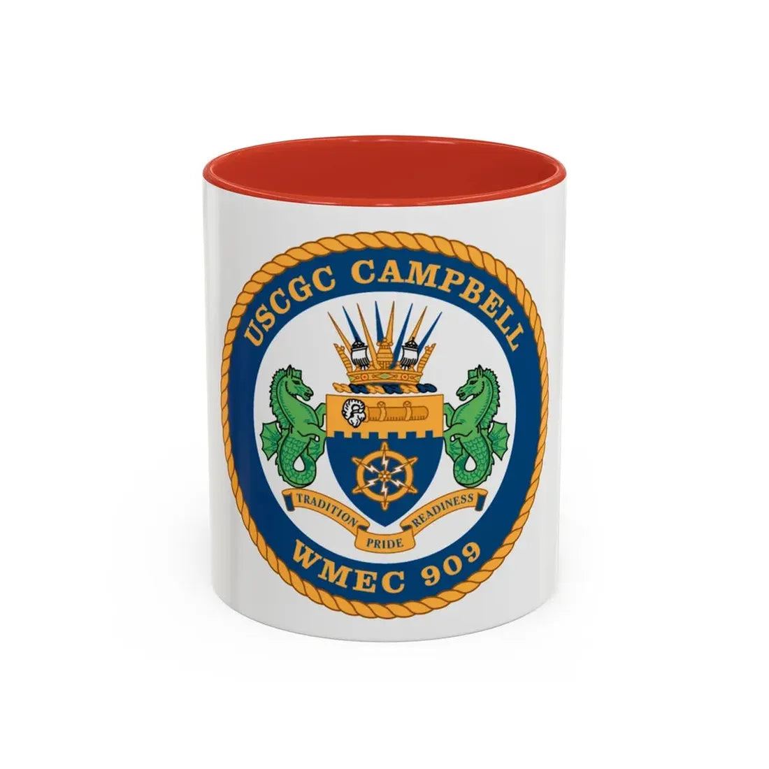 USCGC Campbell WMEC 909 (U.S. Coast Guard) Accent Coffee Mug 11oz Red - Go Mug Yourself