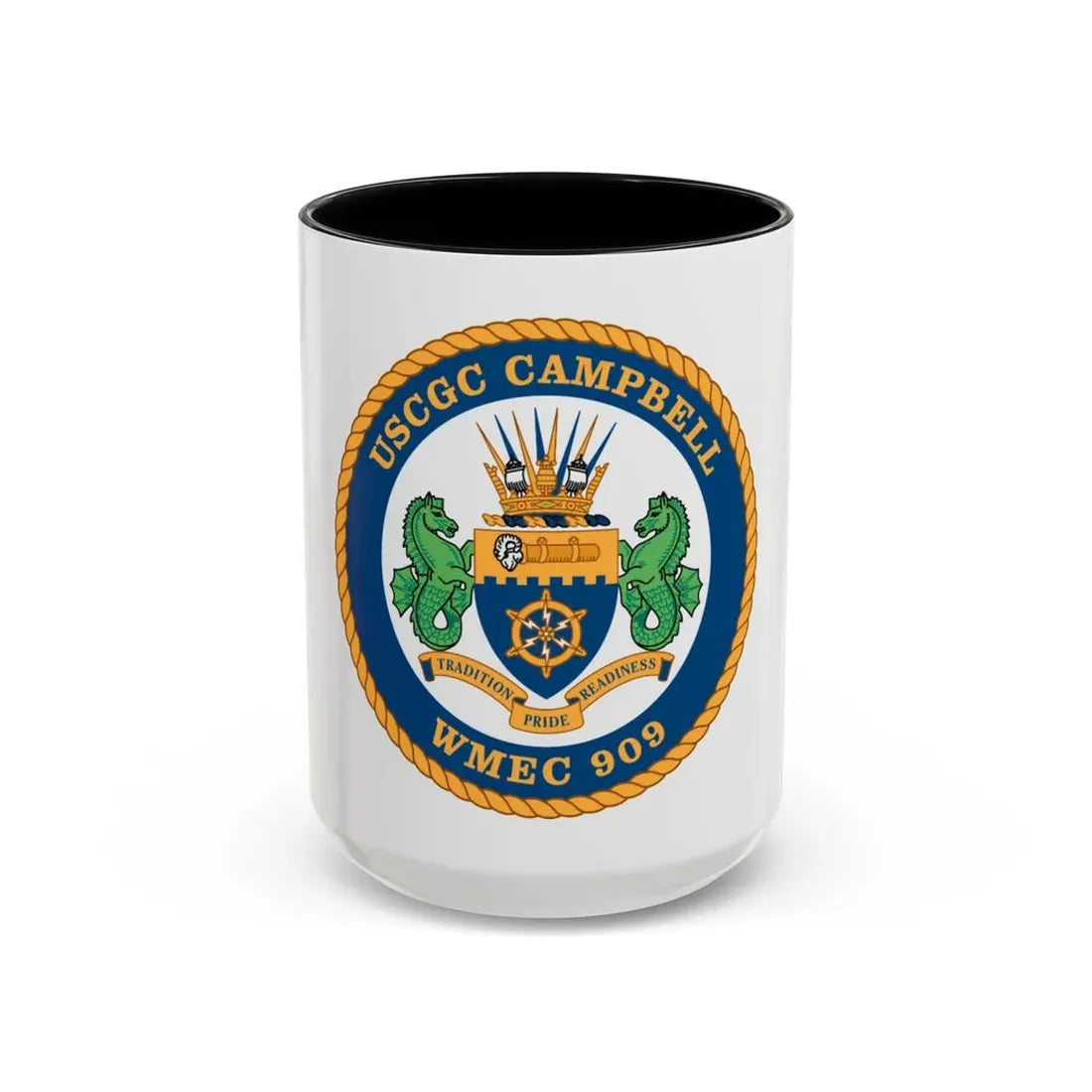 USCGC Campbell WMEC 909 (U.S. Coast Guard) Accent Coffee Mug 15oz Black - Go Mug Yourself
