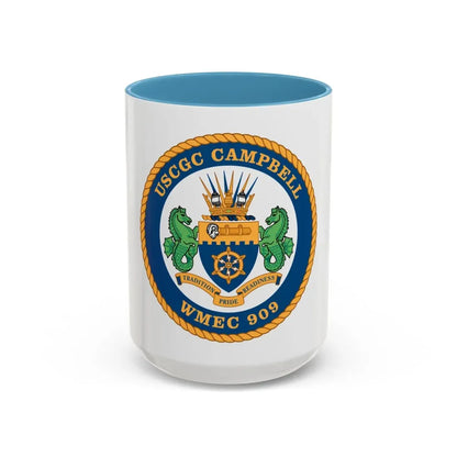 USCGC Campbell WMEC 909 (U.S. Coast Guard) Accent Coffee Mug 15oz Light Blue - Go Mug Yourself