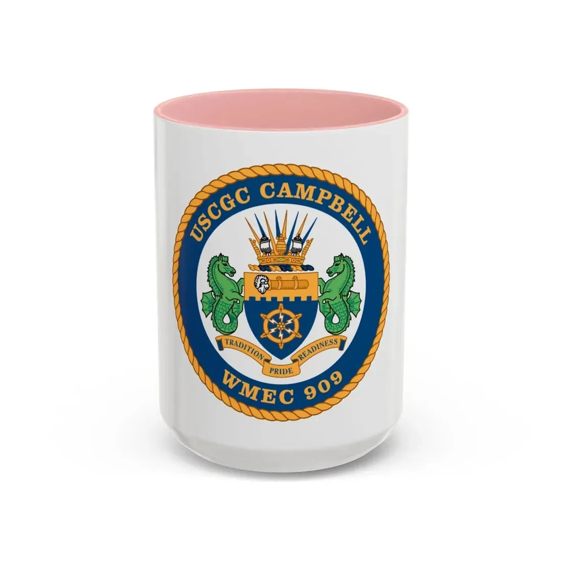 USCGC Campbell WMEC 909 (U.S. Coast Guard) Accent Coffee Mug 15oz Pink - Go Mug Yourself