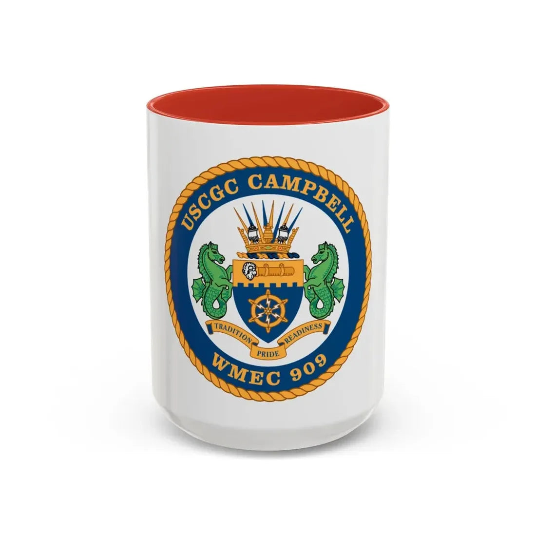 USCGC Campbell WMEC 909 (U.S. Coast Guard) Accent Coffee Mug 15oz Red - Go Mug Yourself