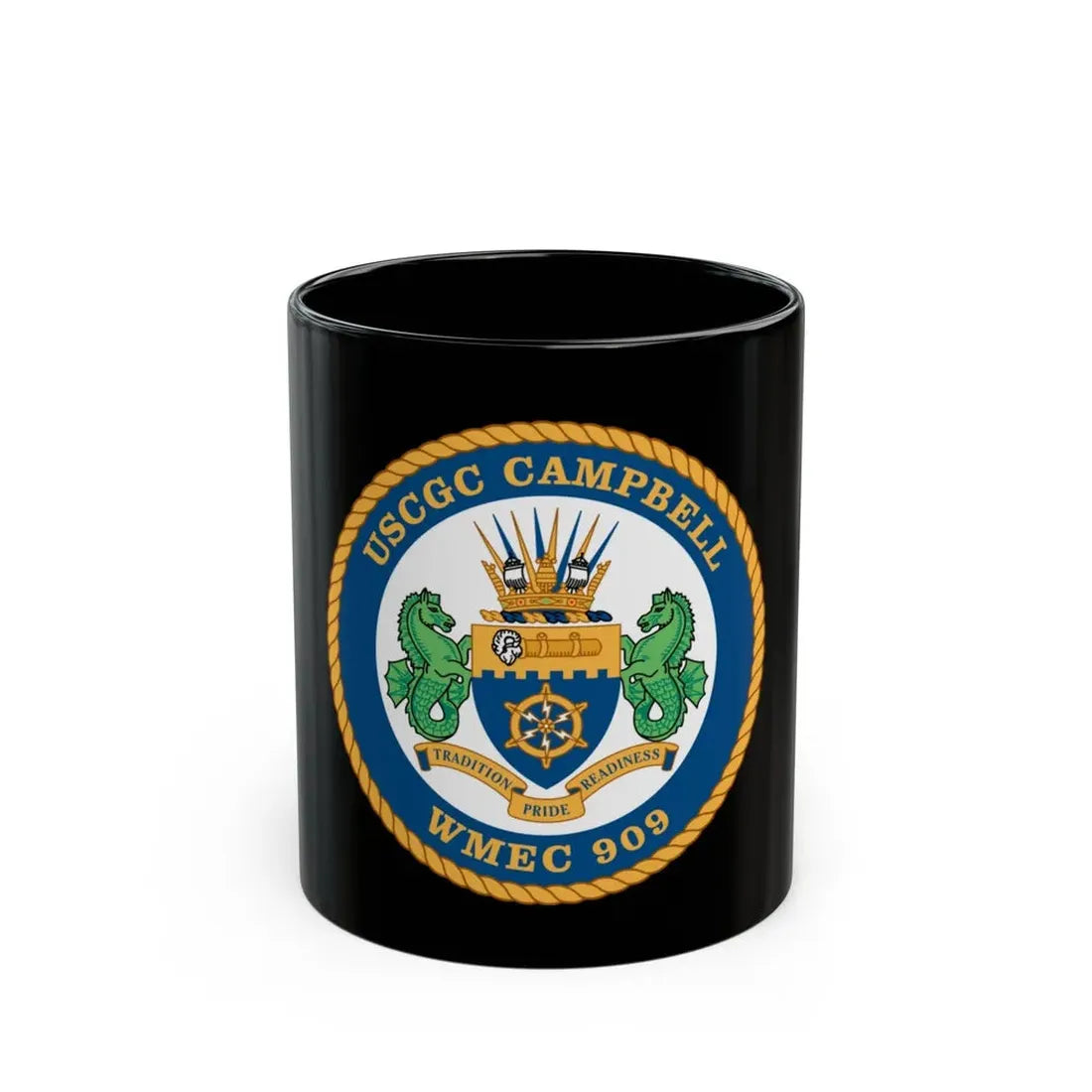 USCGC Campbell WMEC 909 (U.S. Coast Guard) Black Coffee Mug 11oz - Go Mug Yourself