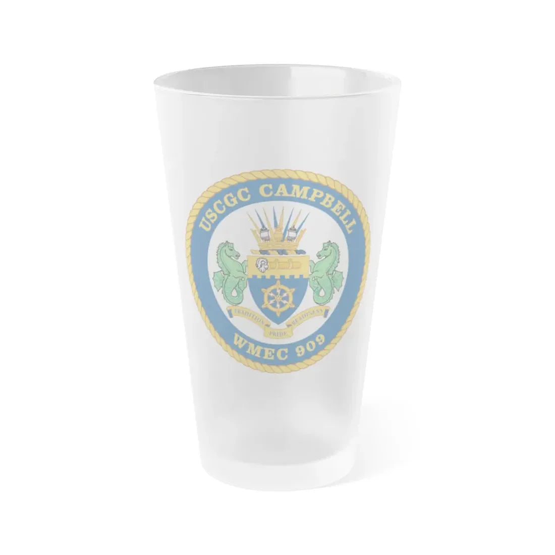 USCGC Campbell WMEC 909 (U.S. Coast Guard) Frosted Pint Glass 16oz Default Title - Go Mug Yourself