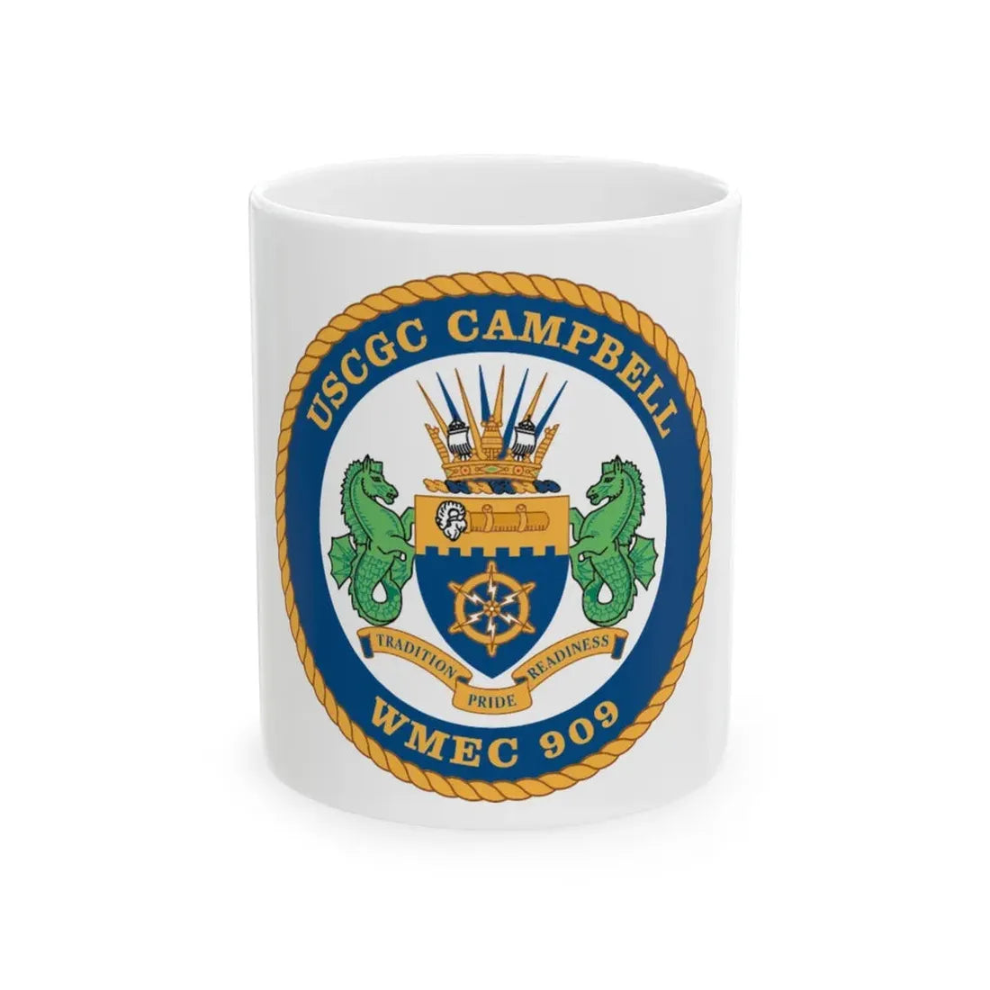 USCGC Campbell WMEC 909 (U.S. Coast Guard) White Coffee Mug 11oz - Go Mug Yourself
