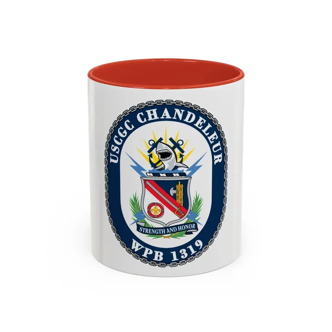 USCGC Chandeleur WPB 1319 (U.S. Coast Guard) Accent Coffee Mug 11oz Red - Go Mug Yourself