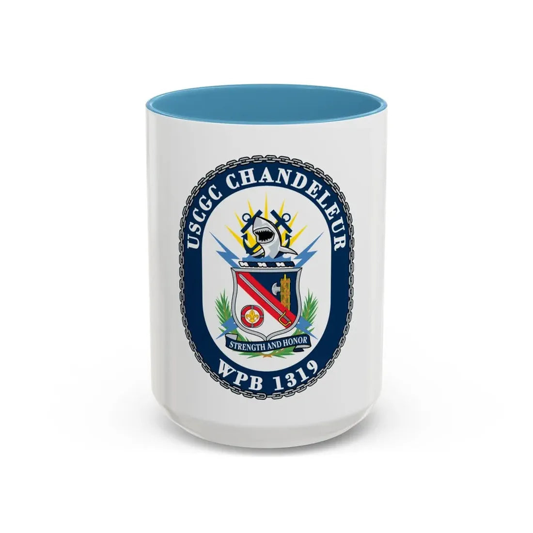 USCGC Chandeleur WPB 1319 (U.S. Coast Guard) Accent Coffee Mug 15oz Light Blue - Go Mug Yourself