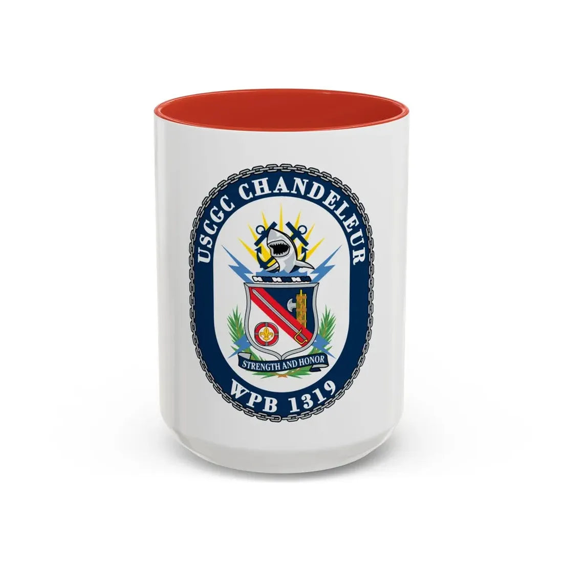 USCGC Chandeleur WPB 1319 (U.S. Coast Guard) Accent Coffee Mug 15oz Red - Go Mug Yourself