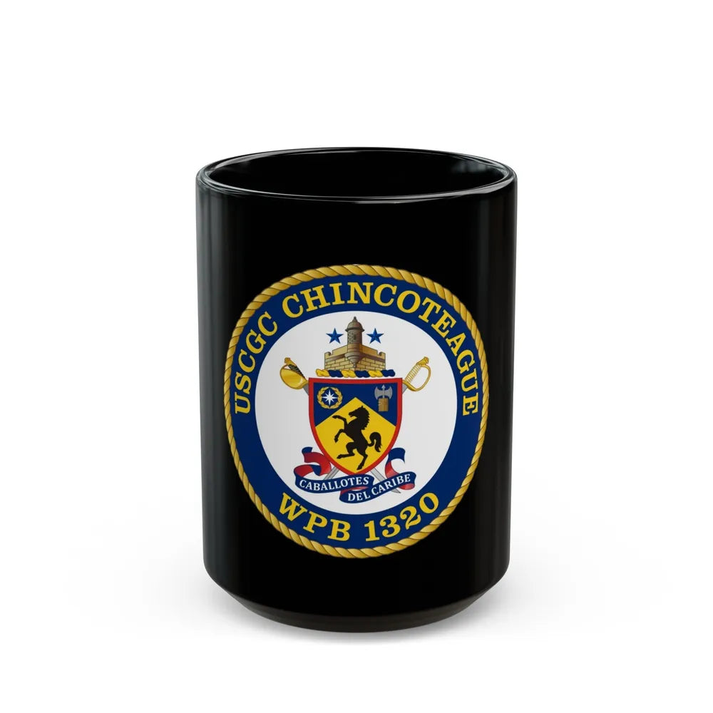 USCGC Chincoteague WPB 1320 (U.S. Coast Guard) Black Coffee Mug-15oz-Go Mug Yourself