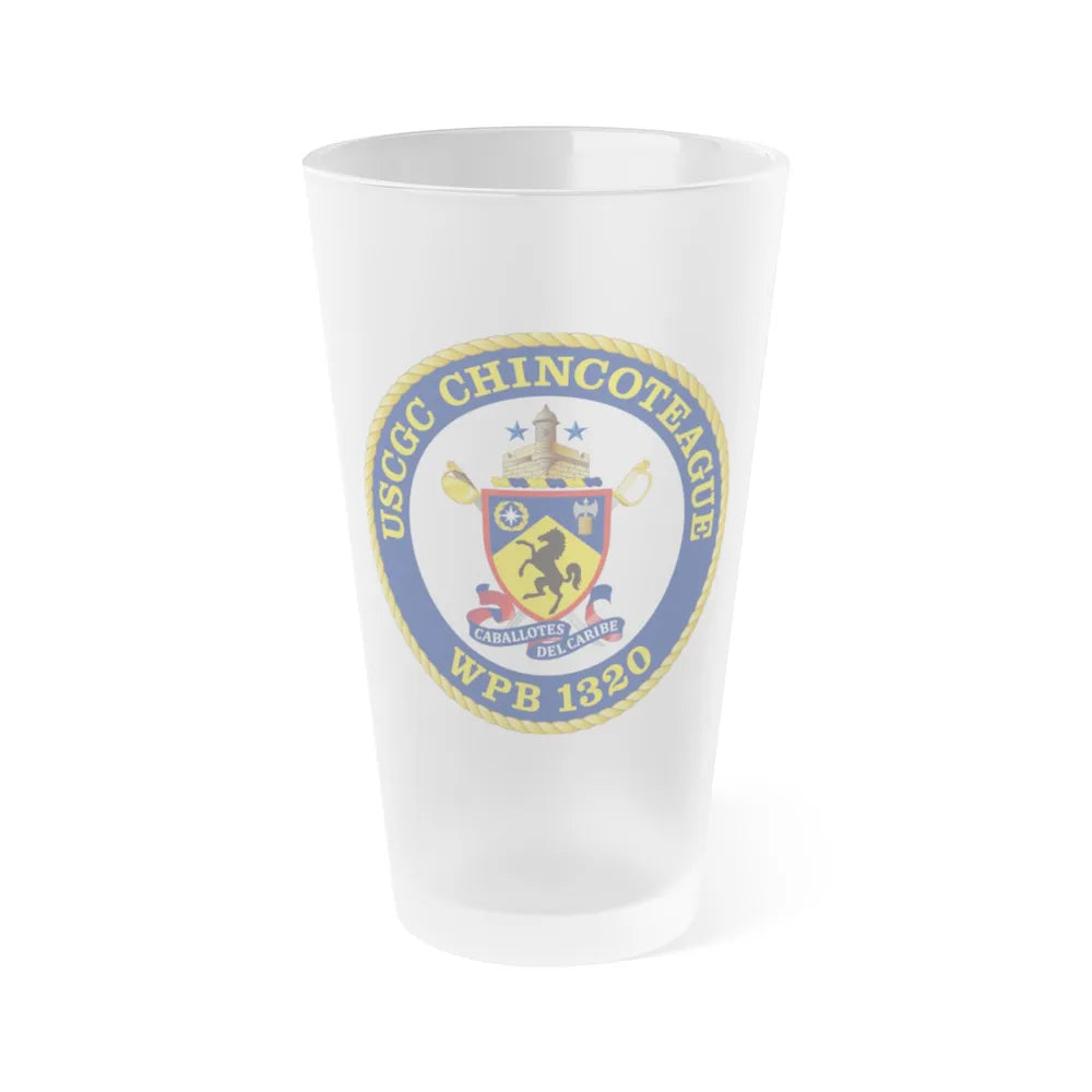 USCGC Chincoteague WPB 1320 (U.S. Coast Guard) Frosted Pint Glass 16oz-Go Mug Yourself