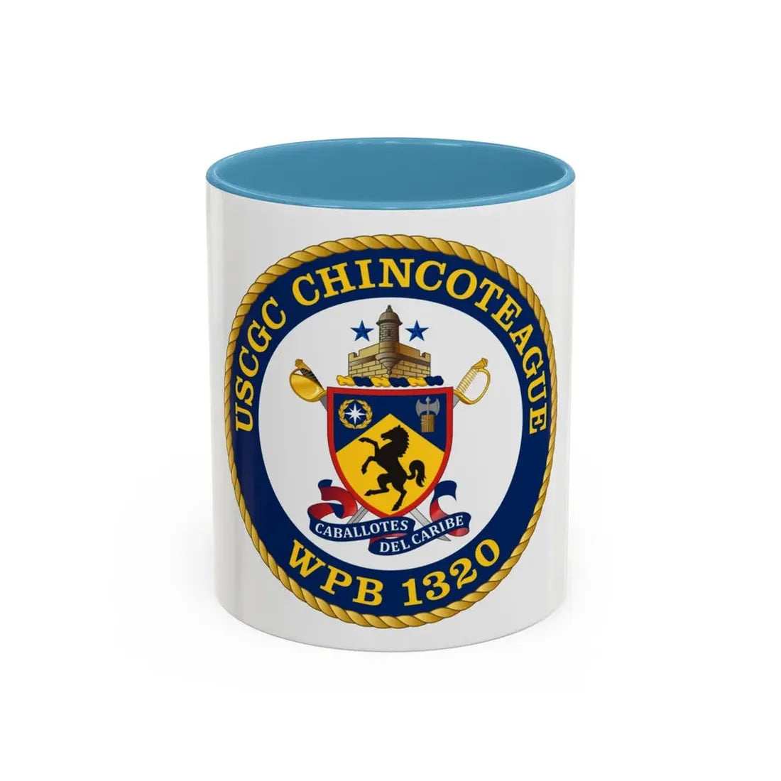 USCGC Chincoteague WPB 1320 (U.S. Coast Guard) Accent Coffee Mug 11oz Light Blue - Go Mug Yourself