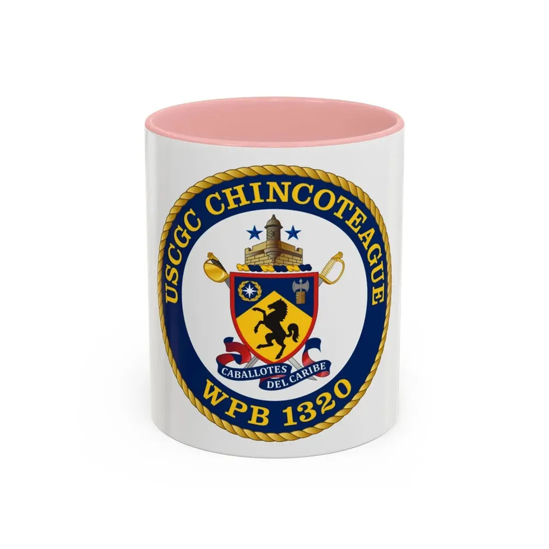 USCGC Chincoteague WPB 1320 (U.S. Coast Guard) Accent Coffee Mug 11oz Pink - Go Mug Yourself