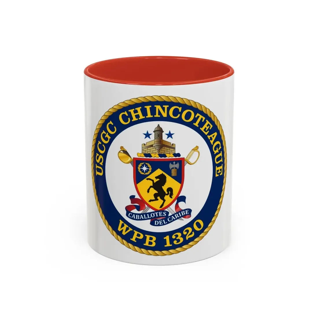 USCGC Chincoteague WPB 1320 (U.S. Coast Guard) Accent Coffee Mug 11oz Red - Go Mug Yourself