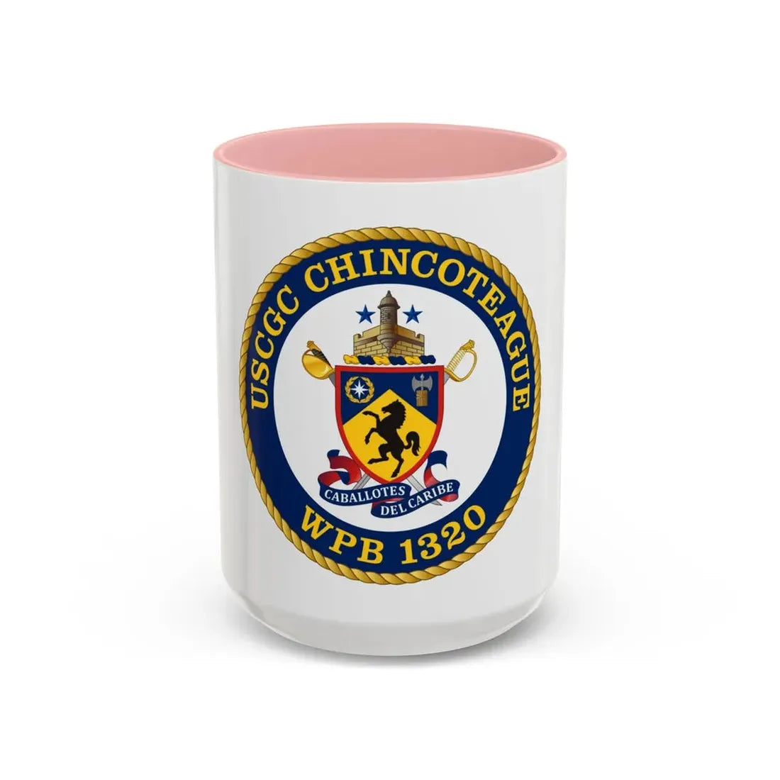 USCGC Chincoteague WPB 1320 (U.S. Coast Guard) Accent Coffee Mug 15oz Pink - Go Mug Yourself