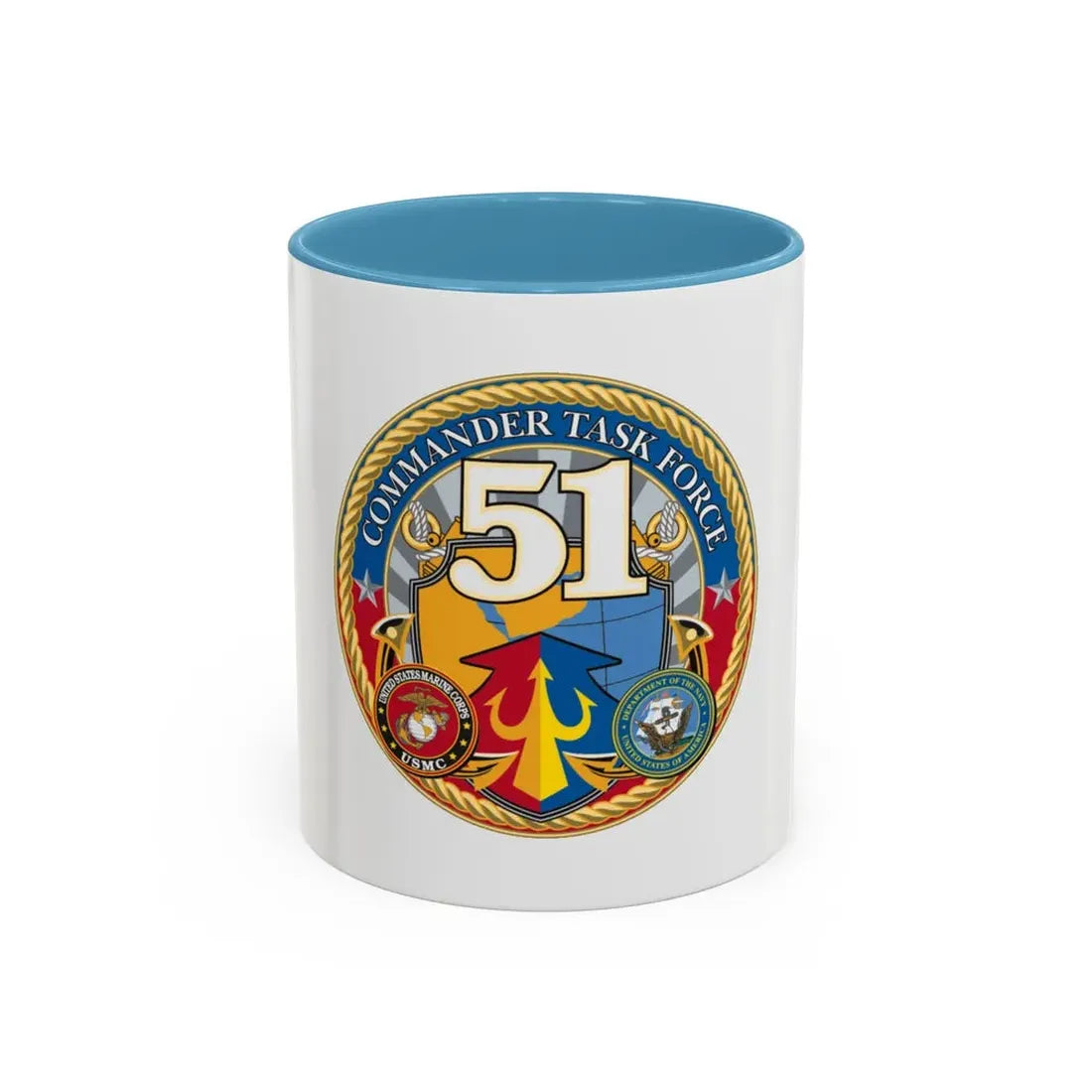 USCGC Command Task Force (U.S. Coast Guard) Accent Coffee Mug 11oz Light Blue - Go Mug Yourself