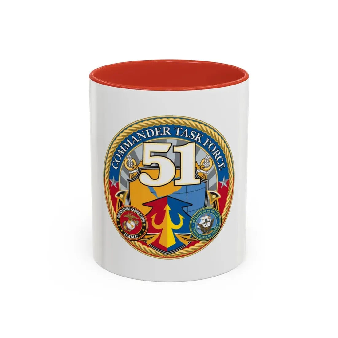 USCGC Command Task Force (U.S. Coast Guard) Accent Coffee Mug 11oz Red - Go Mug Yourself