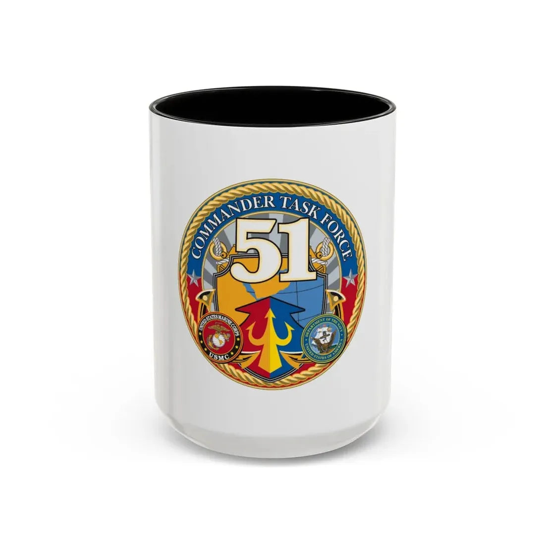 USCGC Command Task Force (U.S. Coast Guard) Accent Coffee Mug 15oz Black - Go Mug Yourself