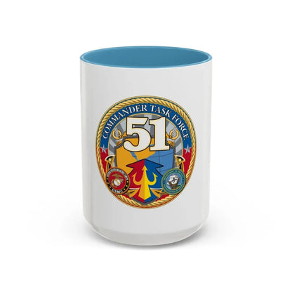 USCGC Command Task Force (U.S. Coast Guard) Accent Coffee Mug 15oz Light Blue - Go Mug Yourself