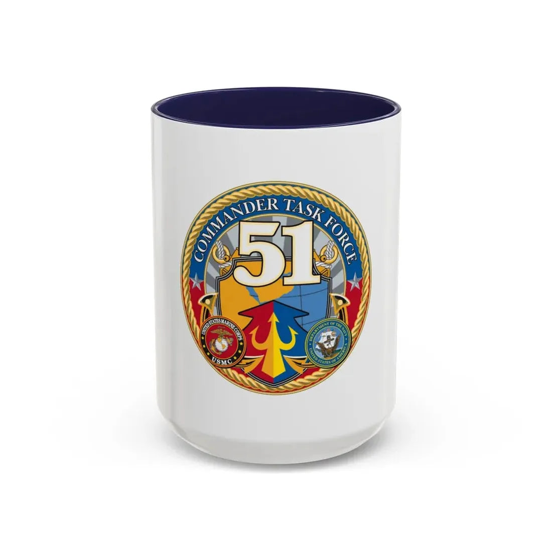 USCGC Command Task Force (U.S. Coast Guard) Accent Coffee Mug 15oz Navy - Go Mug Yourself
